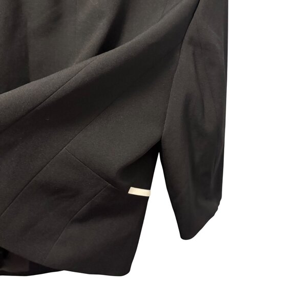 Kasper Plus Size Black Blazer With White Piping Size 24W Polyester Blend - Picture 12 of 12